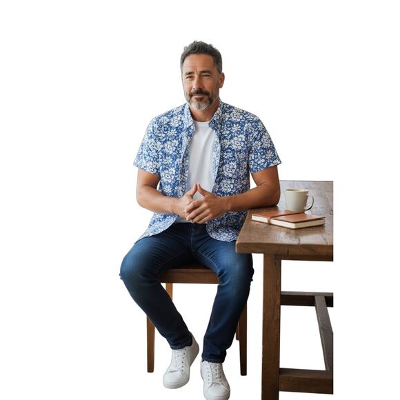 J.Crew Men’s Blue Floral Linen - Picture 7 of 7